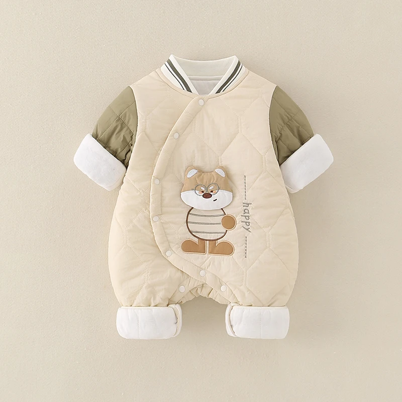 

Комплект детской одежды из хлопка для осени и зимы: комбинезон с мультяшным принтом и брюки с высокой талией для новорожденных