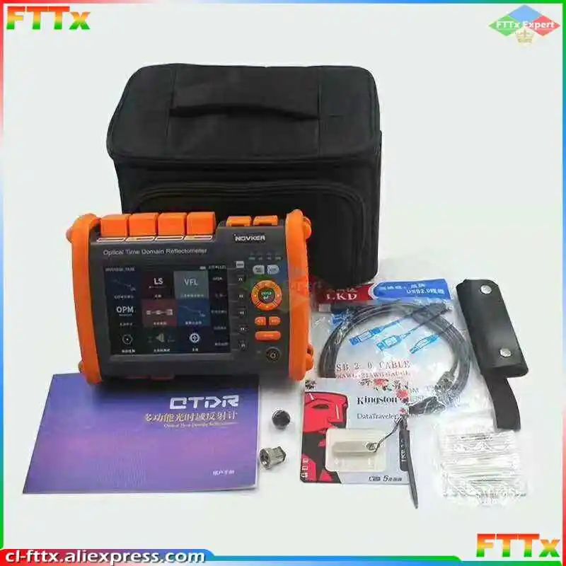 NOVKER NK5600 OTDR Multi-Function Optical Time Domain Reflectometer 1310nm/1550nm 30dB 32dB 100km With VFL OPM Light Source