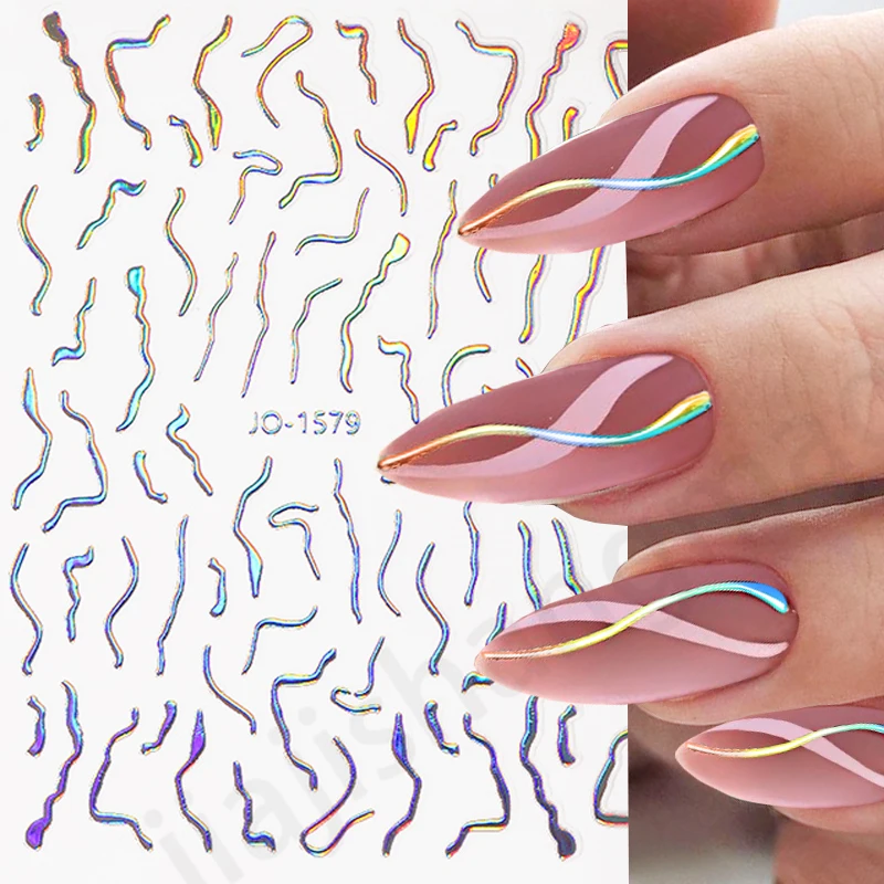 Sticker per Unghie con Disegno Francese e Effetti Holografici: La Scelta Perfetta per il Tempo Estivo