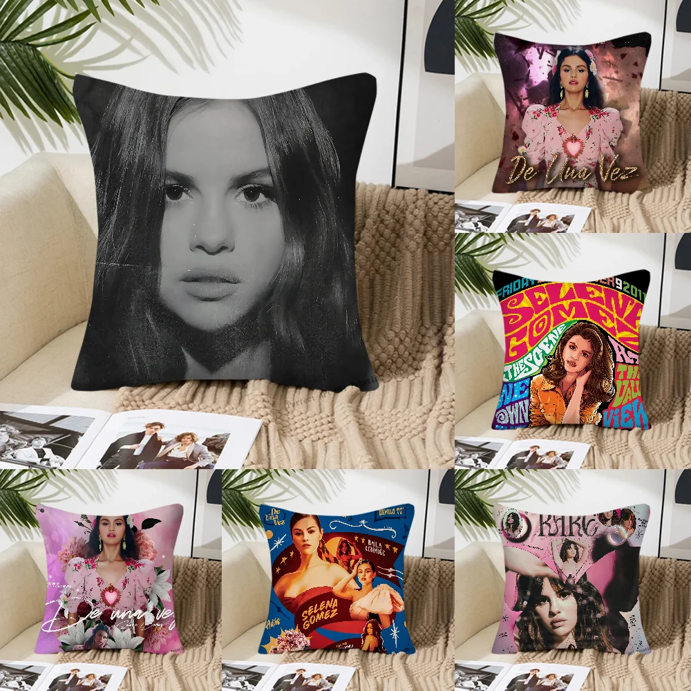 Singer S-Selena Gomez Pillow Case Square Pillow Bedroom Sofa Leisure Comfort Cushion Car Living Room Home Decoration