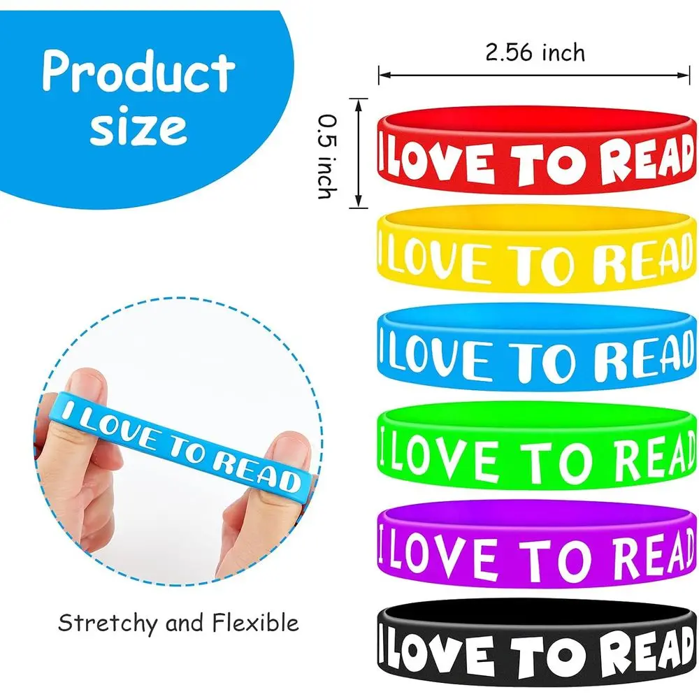 Inspirational Silicone Wristbands for Reading Enthusiasts: Vibrant Classroom Rewards & Party Favors