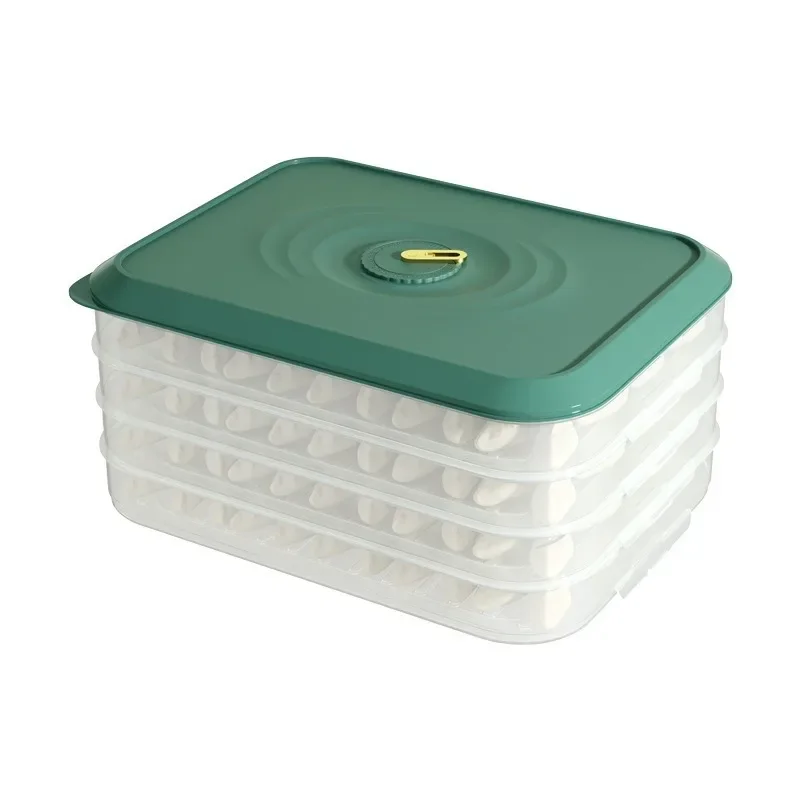 Premium Multi-Layer Refrigeration Storage Box for Dumplings  Household-Grade Sealed Preservation with Large Capacity Tray Boxes