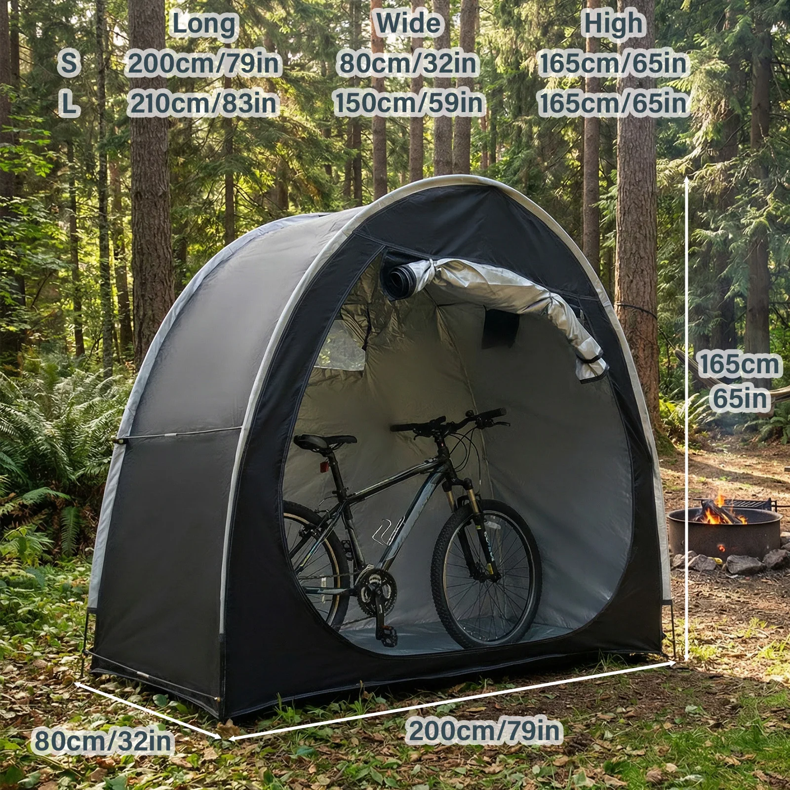 

Thickened Oxford Cloth Portable Bike Shelter Private Travel Tent for Outdoor Hiking Cycling Camping And Travel