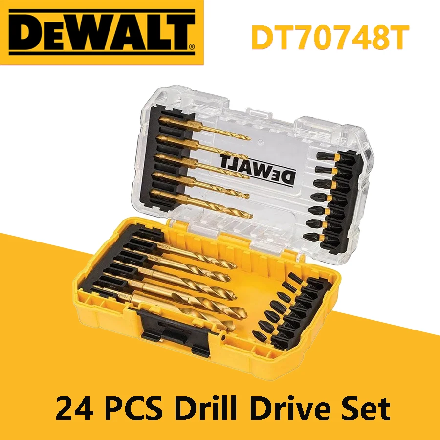 

DEWALT DT70748T Drill Drive Set 24 Pieces Phillips Pozi Torx Screwdriver Hex Shank Drill Multifunction Power Tools Accessories