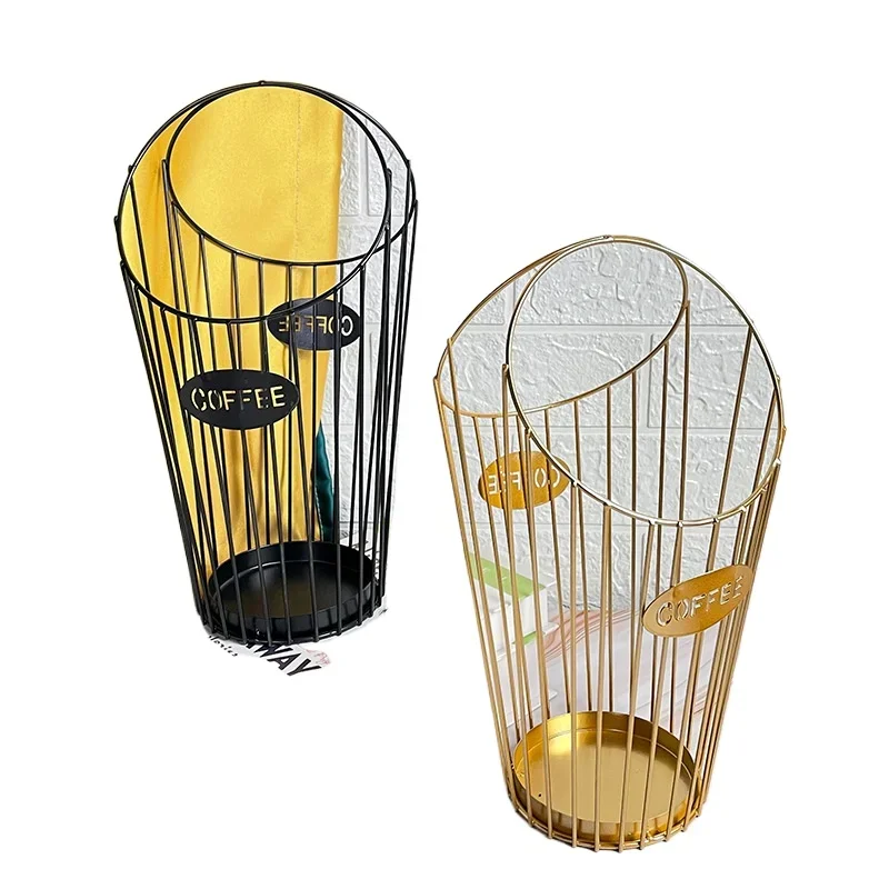 

Coffee Capsule Storage Basket Multifunction Hollow Metal Stand Holder Pod Storage Container Shelves Rack Home Cafe Hotel
