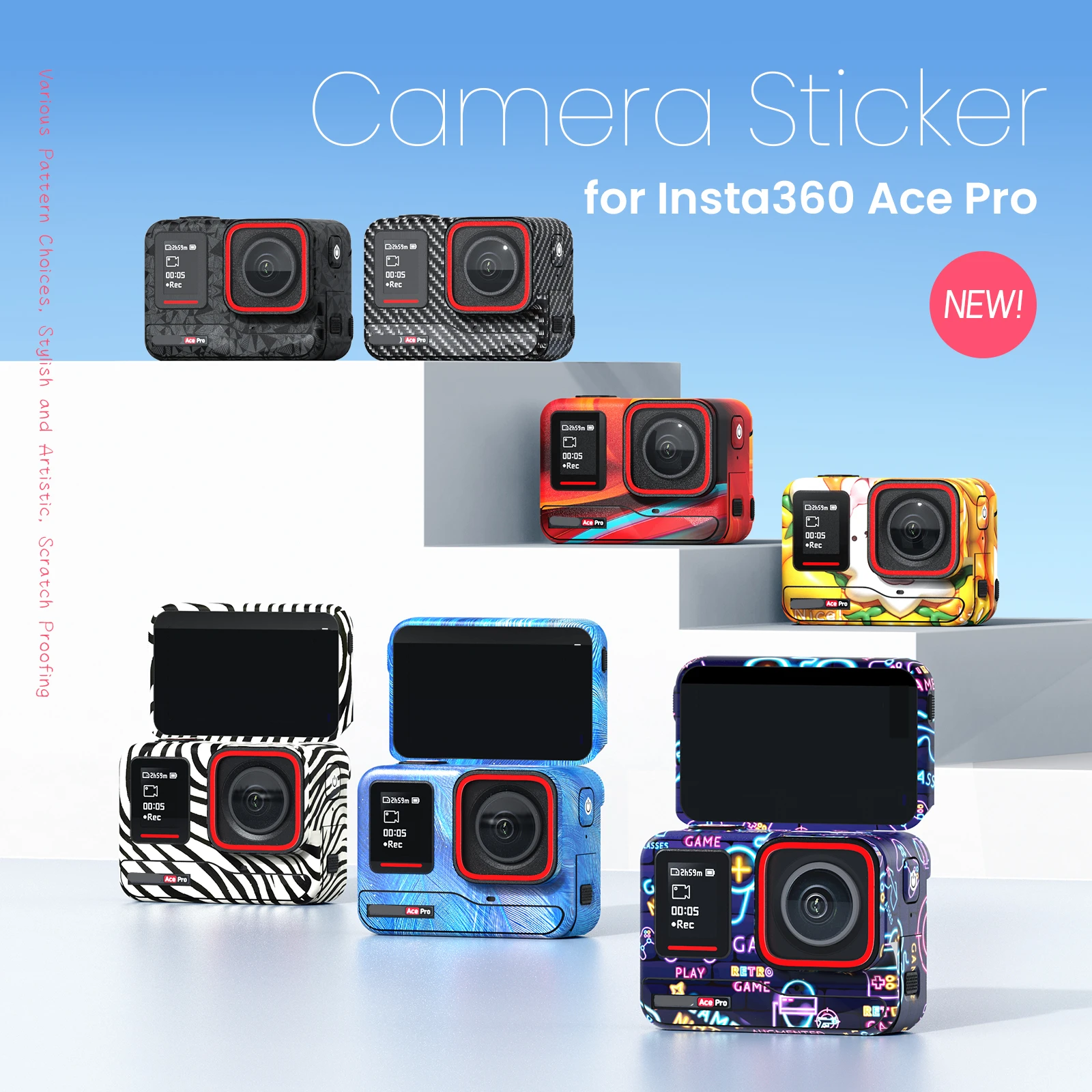 

Stickers For Insta360 Ace Pro Body Stickers Protective Film For Insta360 Ace Pro Skin Action Camera Accessories