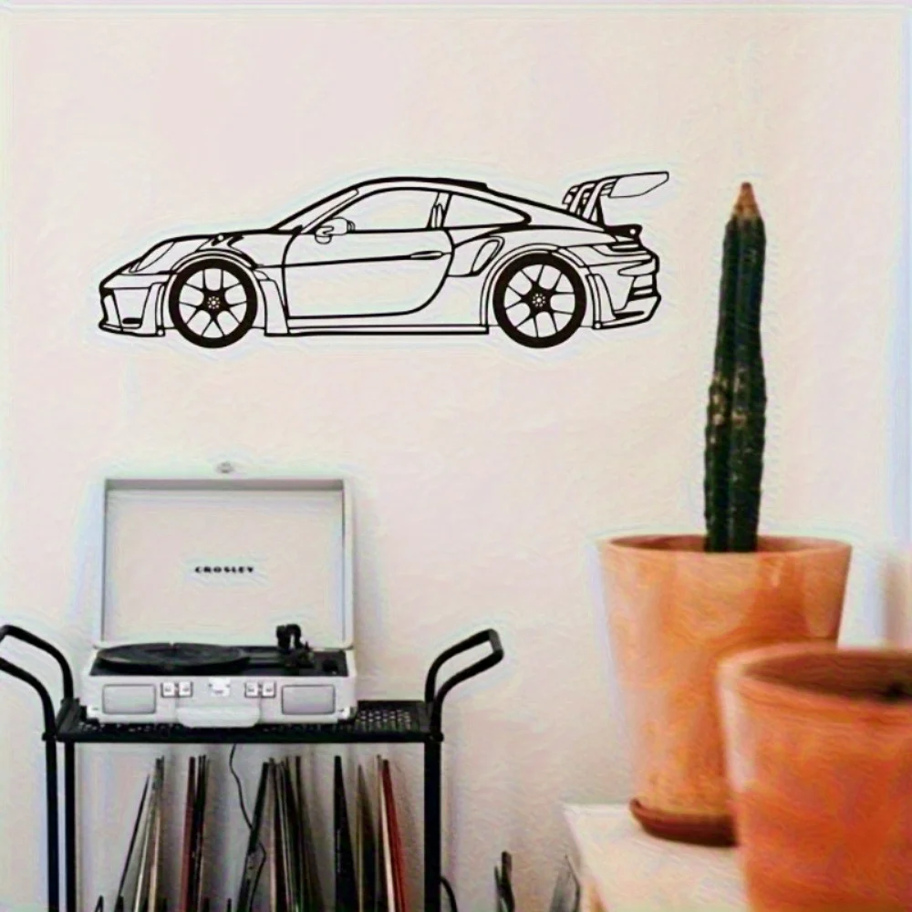 Escultura de pared de metal de coche vintage | Silueta detallada, alta calidad, regalo de Halloween y Navidad, decoración del hogar