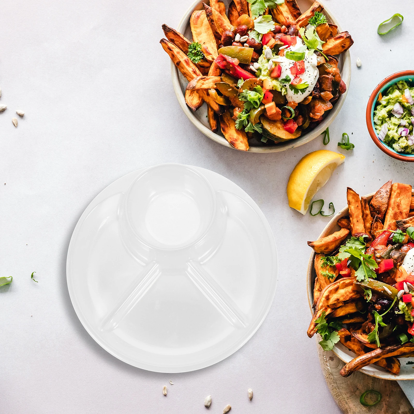 

1Set Toddler Food Plate Plastic Divided Baby Food Container Compartment Dish Reusable Smooth Surface Perfect for Breakfast