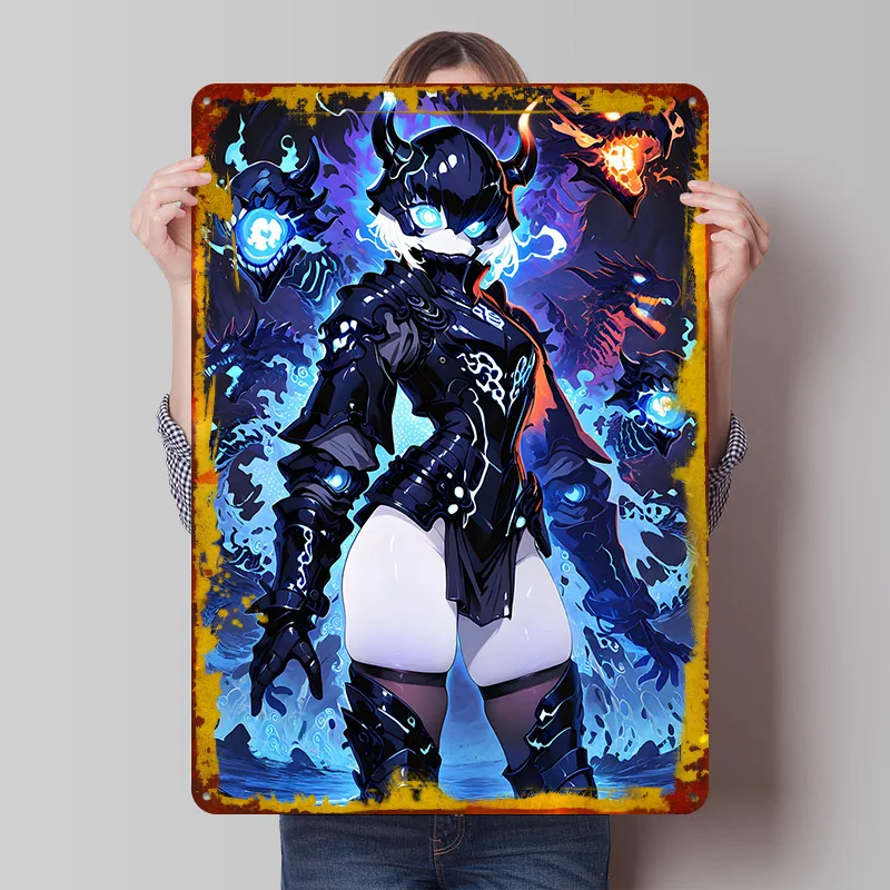 Armored Warrior With Dragons Poster Customized Wall Art Vintage Metal Signs Retro Tin Plaque for Man Cave Home Decorations Decor