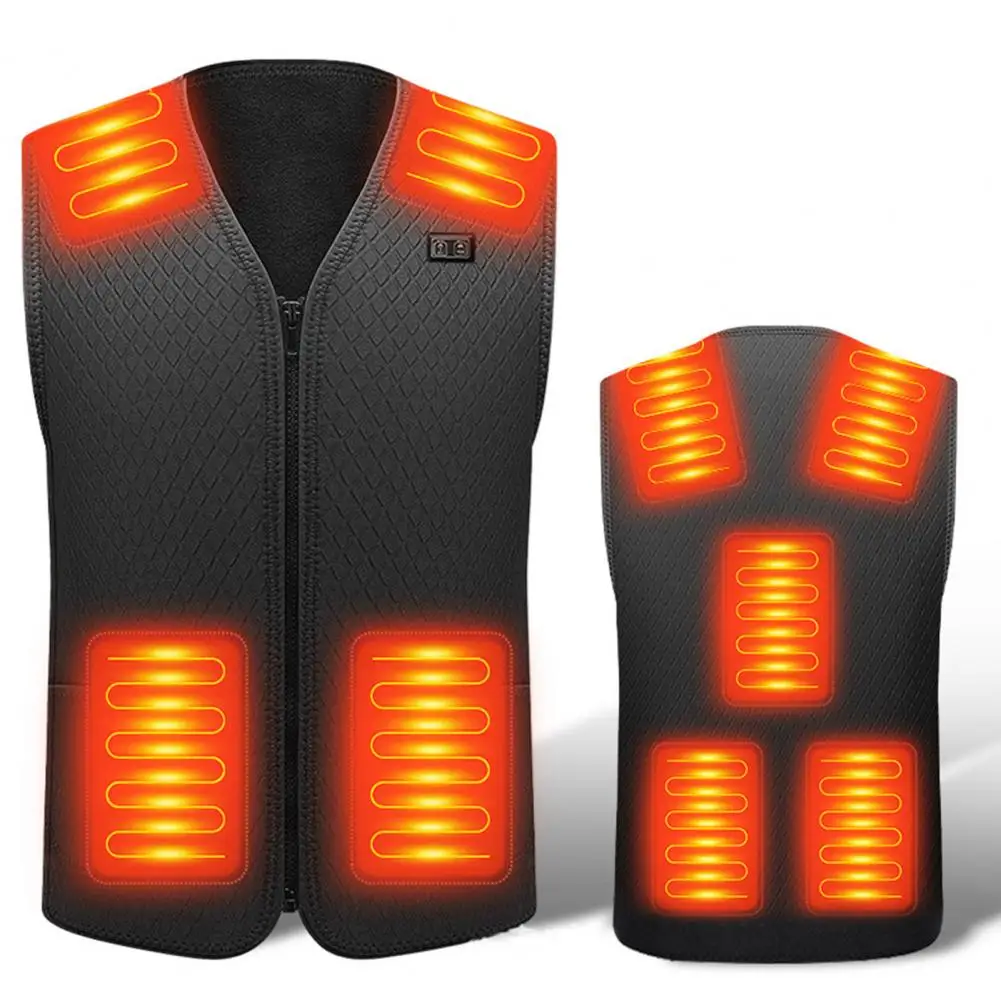 

9 Areas Heating Unisex Electric Heating Vest 3 Heating Levels Heating Thermal Vest With Hooded Men Winter Waistcoat For Hiking