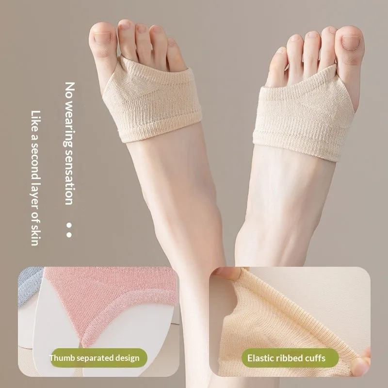 New Casual High Heels Forefoot Insoles Solid Color Breathable Flip-flop Toe Cushions Cotton High Elasticity Shoe Pads