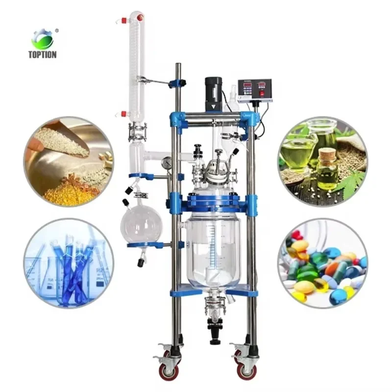 10L 20L 30L 50L 100L 150L 200L Mixing Distillation Jacketed Glass Reactor For Laboratory & Industrial Chemical