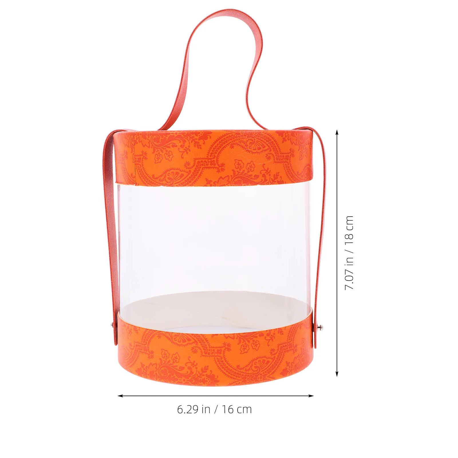 

Clear Round Gift Packaging Box Retro Print Transparent Tote Storage Box Universal Size Perfect for Weddings Candy Floral