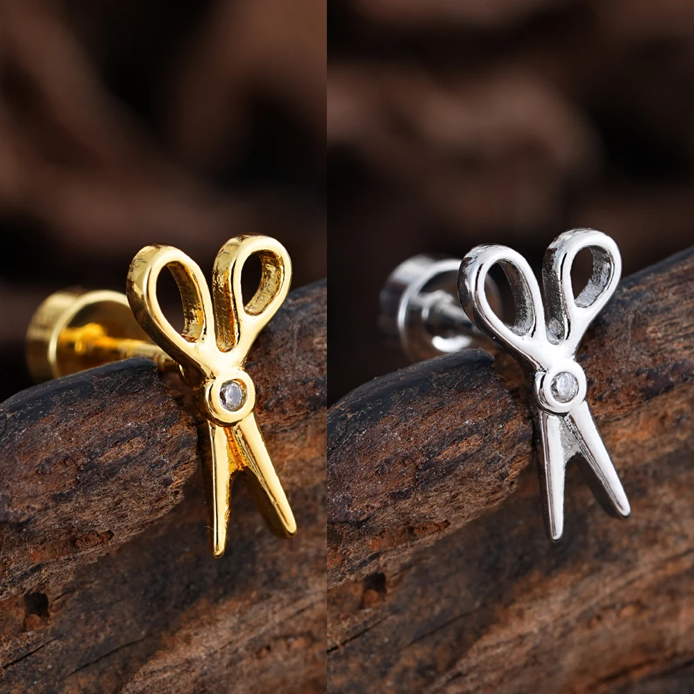 1 Stück Hypoallergene Ohrstecker Piercing Oreja Stahl Schmetterling Stern Mini Ohrring mit Schraubverschluss Helix Tragus Piercing Schmuck für Frauen – Detail 16