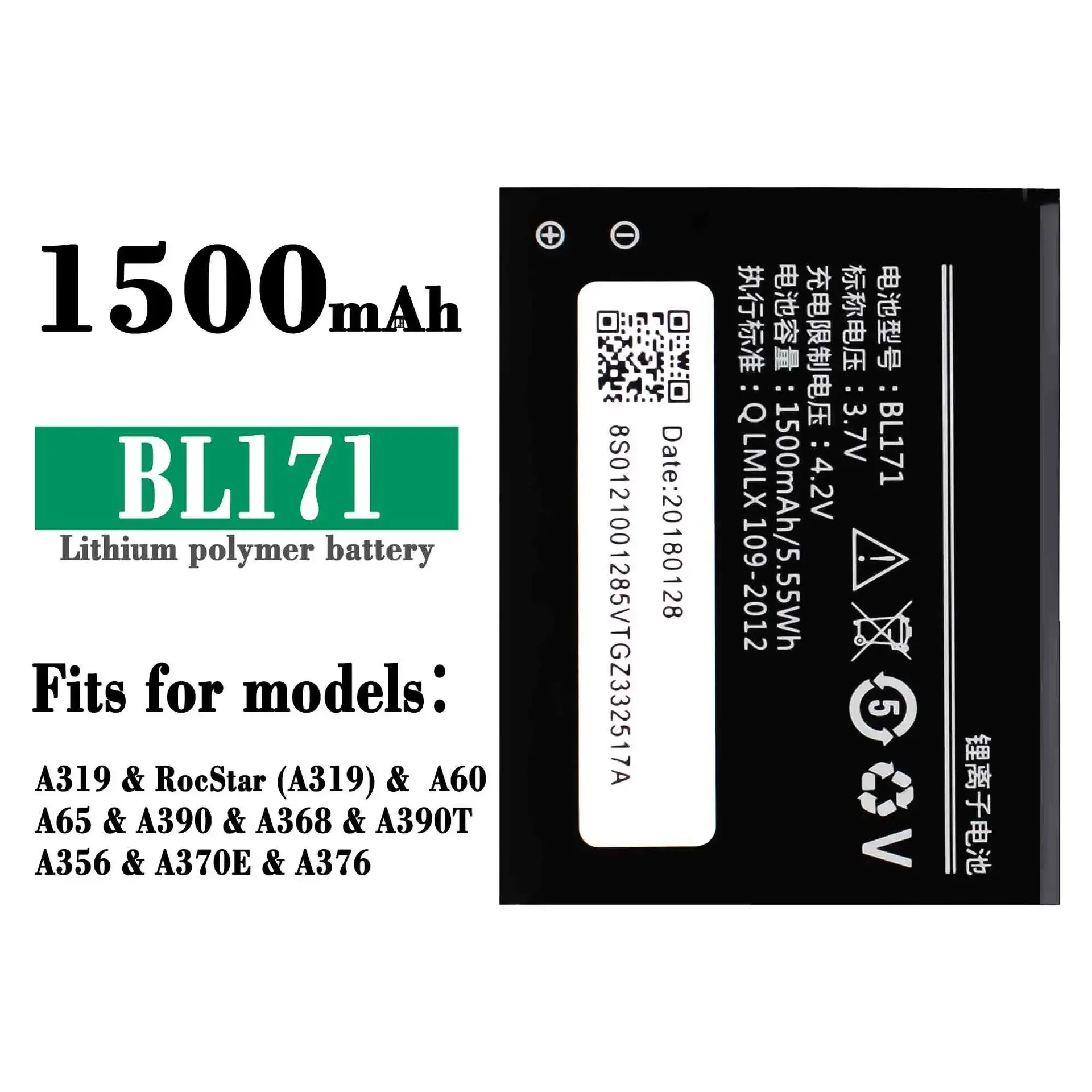 BL171 Battery 1500mAh Mobile Phone Battery For Lenovo A319 A356 A368 A370e A376 A60 A65 A500 A390 A390T BL-171 Bateria