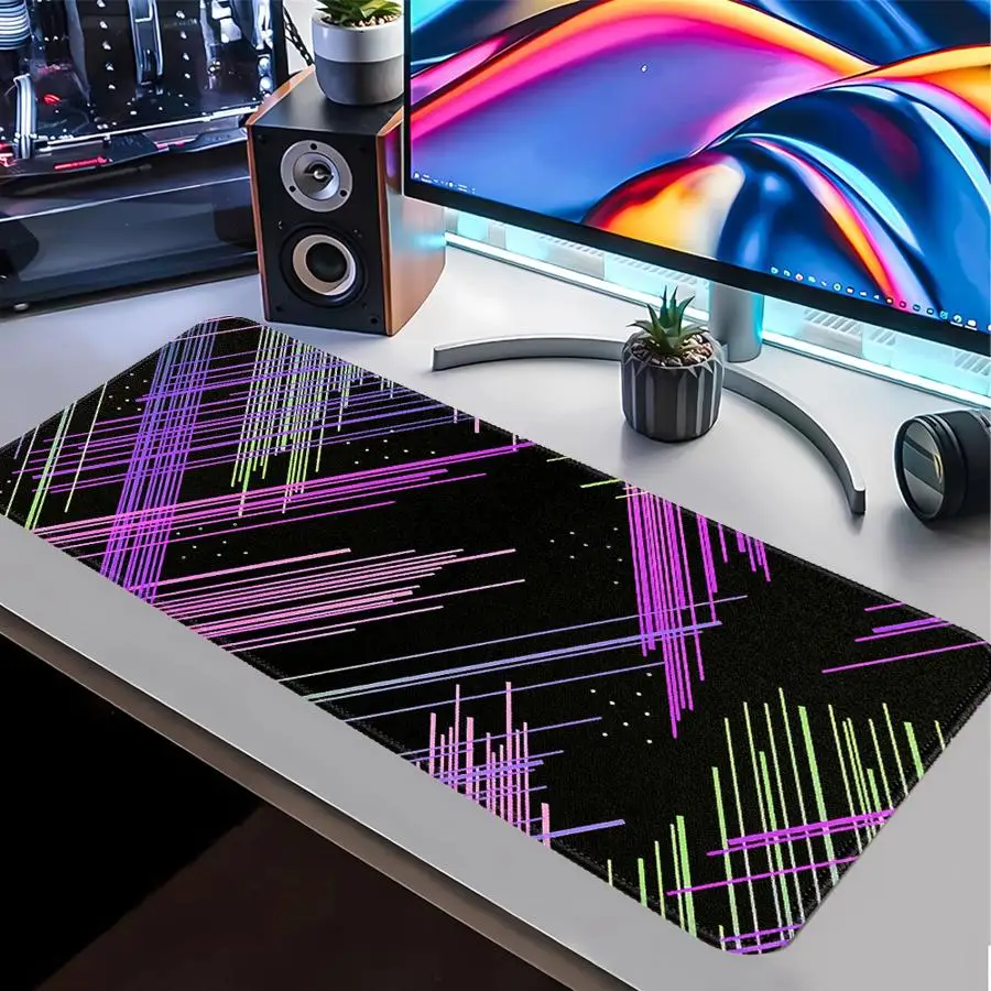 Mouse Pad Computer Laptop Pad Keyboard Mouse Pad Game Console Pad office Pad Desk accessories overlock Neon Line Design