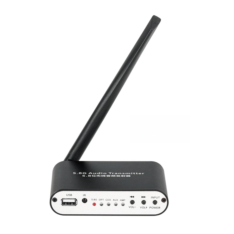 

5.8G Wireless Audio Transceiver Extender Fiber Coaxial Analog 5.1 Surround U Disk Player Background Music