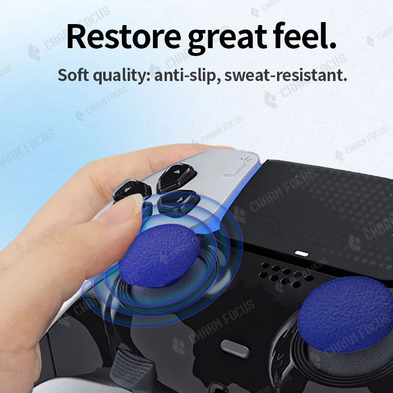 Joystick analogowy 10 w 1 z plastikową nakładką na palec i 4 metalowymi przyciskami spustowymi na tylnym uchwycie, pasuje do kontrolera PS5 Edge. — zdjęcie produktu 4