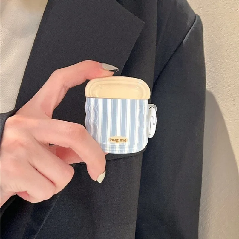 Ins Wave Creme Streifen Hülle für Apple Air Pods Pro 2 Bluetooth Kopfhörer Hülle Cartoon Hülle für Airpods 1 2 3 Schutztasche 2025