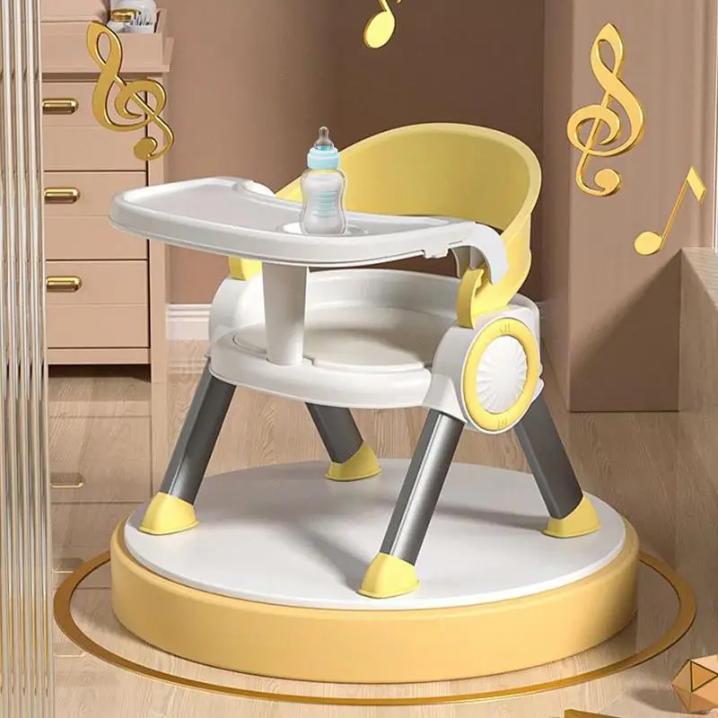 Cadeira de bebê para comer assento de alimentação do bebê multifuncional doméstico pequenos bancos crianças assento de estudo com música para acampamento gramado