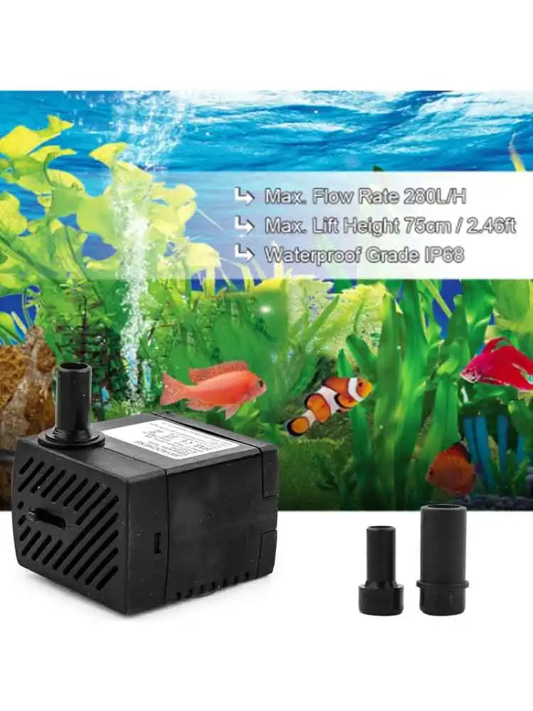 Howhi 2.5w-45w ultra-silencioso fonte de água submersível filtro de bomba de água lagoa de peixes aquário tanque de bomba de água fonte 110v/220v plugue da ue