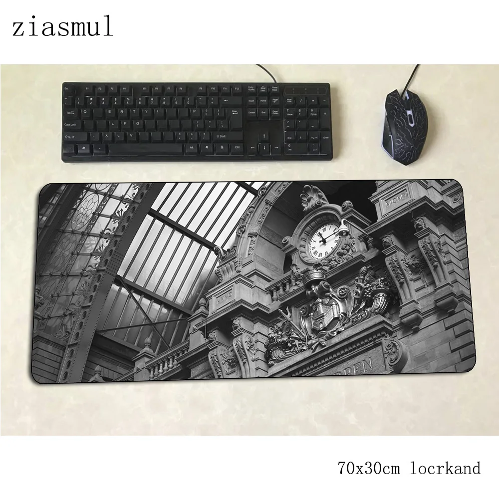 Clock mouse pad gamer esports 70x30cm gaming mousepad pc notbook desk mat locked edge padmouse game gamer mats gamepad