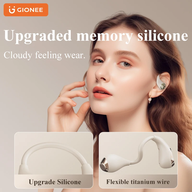 GIONEE-auriculares inalámbricos con Bluetooth 5,3, dispositivo de audio TWS, conducción ósea, sonido ACS de 360 °, deportivos, con micrófono