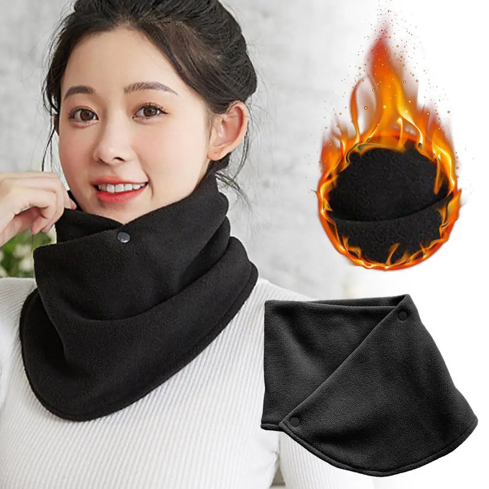 New Winter Plush Scarf Soft Warm Neck Cover Plush Double Warmer Outdoor Neck Neck Windproof Neckerchief Layer Protector A8I2