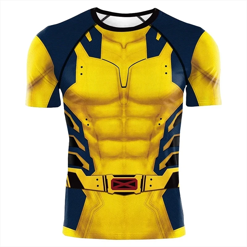 

2024 Deadpool 3 Wolverine T Shirt Cosplay Costume Fashion Superhero Tracksuit Party Wolverine Men Sportswear Shirt T-Shirt