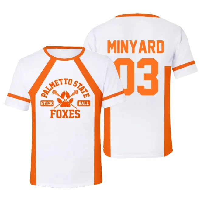 

New The Foxhole Court Palmetto State Foxes Lacrosse Jersey Cosplay WILDS MINYARD 3D T-shirt Men/Women Clothes Kids Tees