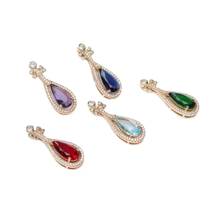 12*32mm Teardrop Lute Rhinestone Crystal Pendant DIY Designer Making Earrings Charms for Jewelry