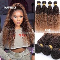 Brazilian Kinky Curly Human Hair Bundles Ombre Blonde Colored Curly Hair Weave 1/3/4 Bundles 100% Virgin Raw Hair Extensions
