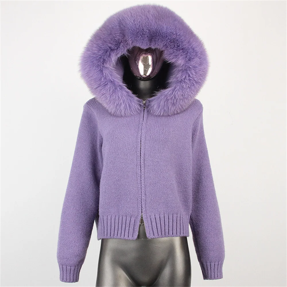 Veste tricotée avec col en fourrure pour femme, Corset extensible, pull, manteau y2k, nouvelle mode, manteau de noël de haute qualité, soutien-gorge, automne 2025