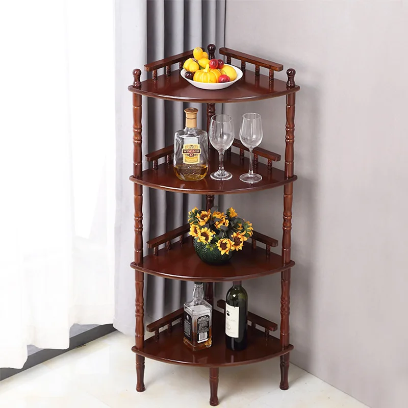 

Corner Cabinet Living Room Shelf Modern Simple Solid Wood Triangle Shelf Bookshelf