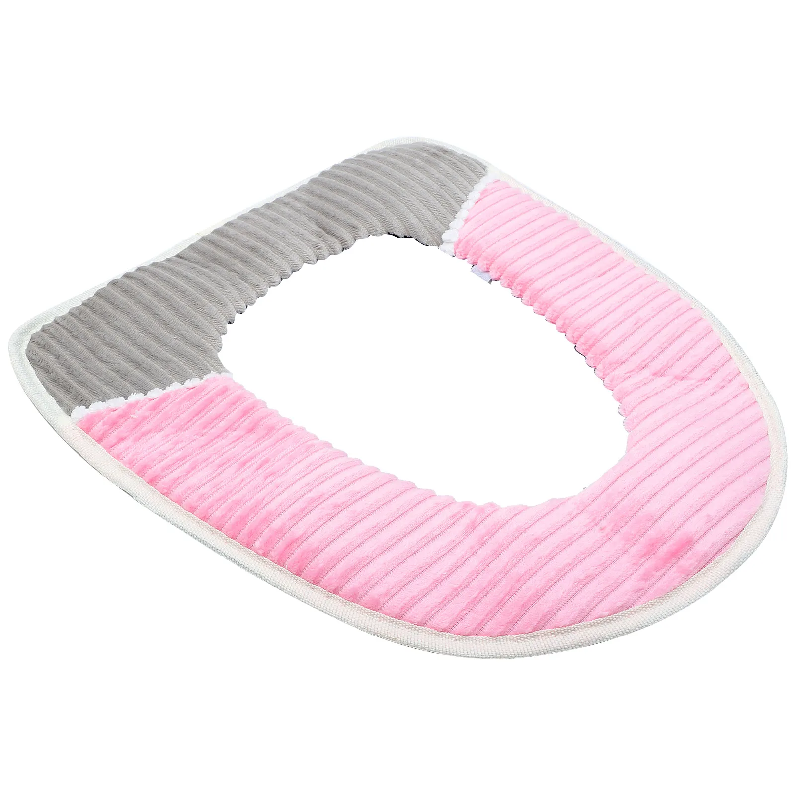 

Corduroy Toilet Cover Pink Winter Home Thickened Potty Corduroy Stripe Toilet Seat Pad Soft Reusable Machine Washable Fast