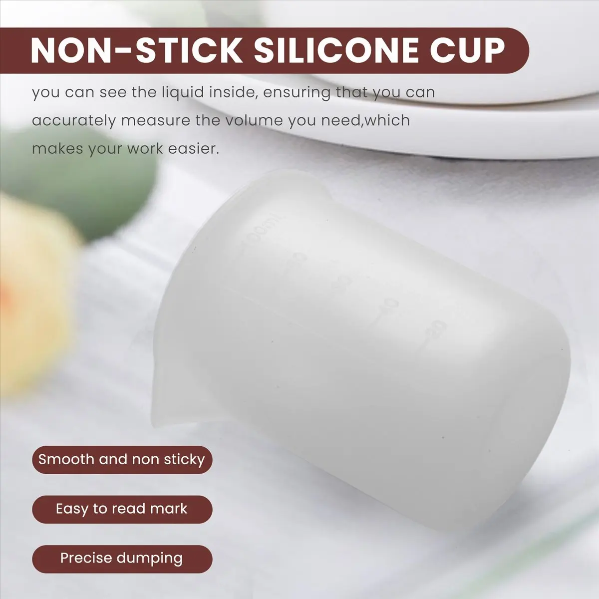A13M 10Pcs Silicone Measuring Cups 100 Ml Silicone Cups Non Stick Mixing Cups DIY Glue Tools Cup For Handmade Craft