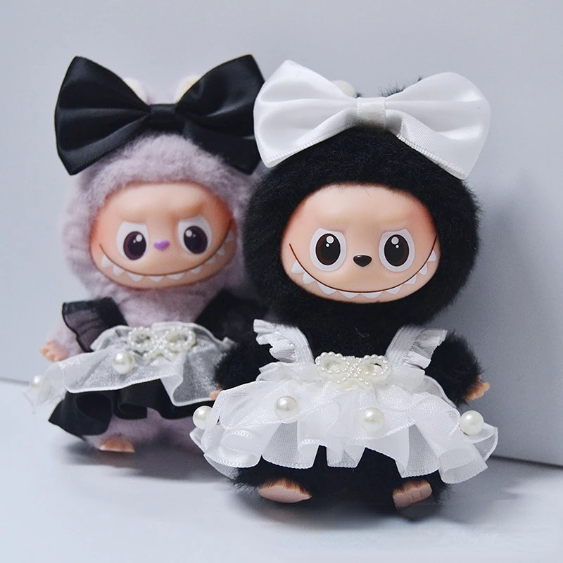 

4th Gen Mini Labubu Pin for Love Series: Pearl Tulle Skirt Set with Starfish Accent, Elegant Changeable Outfit (Clothing Only)