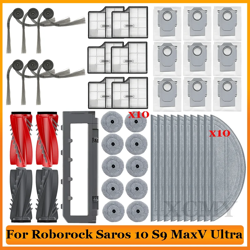 

For Roborock Saros 10 / S9 MaxV Ultra / S90ver / G30 / A1460RR Robot Vacuum Cleaner Parts Main Side Brush Hepa Filter Accessory