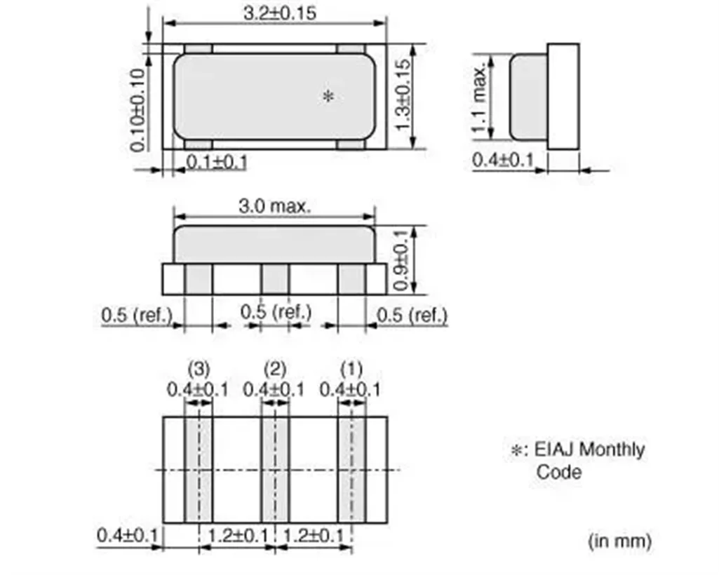 10PCS CSTCE 3215 8/10/12/16/20/24M MHZ Murata Three-pin Patch Ceramic Crystal Oscillator 3213 3P