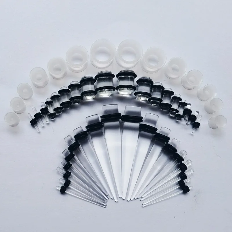 Acrylic Ear Gauges Expanders, 50pcs Set