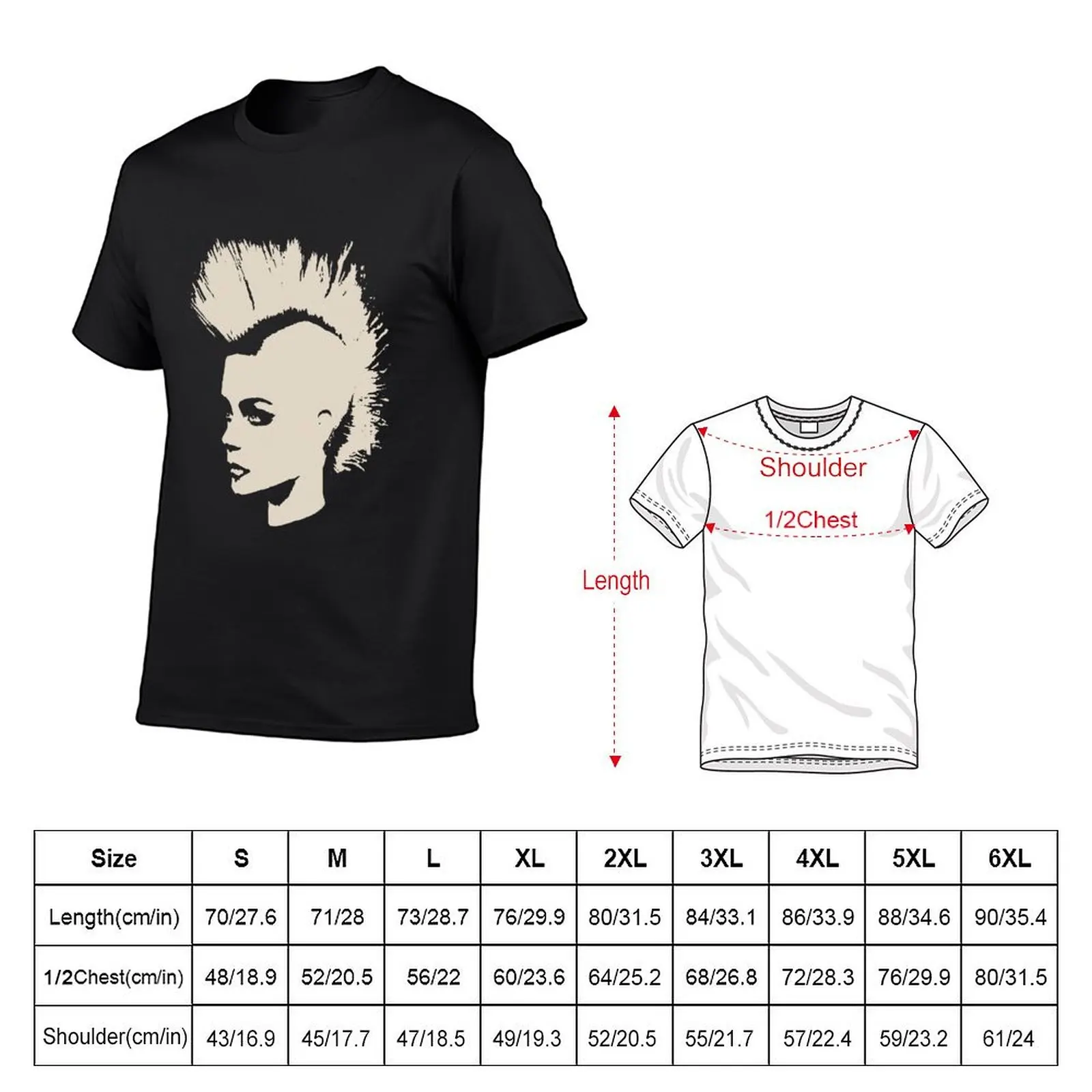 Punk Girl - unichrome print T-Shirt shirts graphic tee anime t shirts men clothes