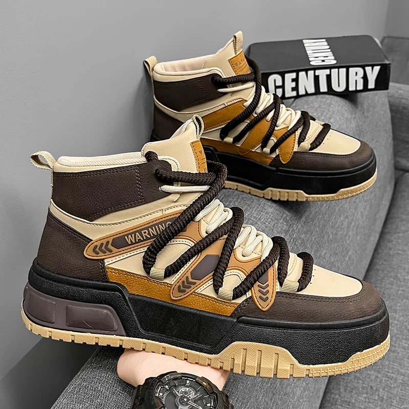 New Winter Shoe Anti Slip Breathable for Men Casual Men Ankle Boots Fashion Comfortable Tooling Boots Lace-up Mens Shoe Sneakers