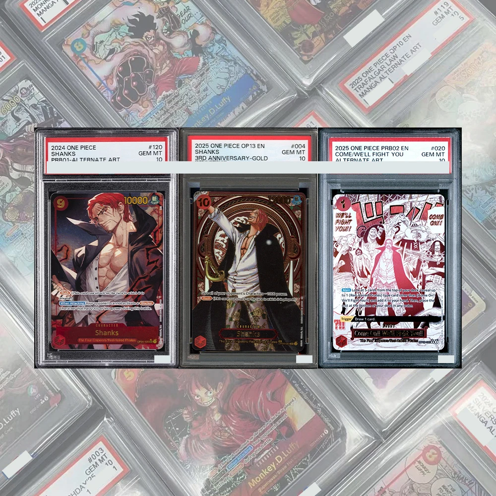 2025 OP13 CARRYING ON HIS WILL DIY PROXY OPCG GRADED COLLECTION CARD #004 SHANKS 3RD ANNIVERSARY-GOLD GEM MT10 ENGLISH GIFTS
