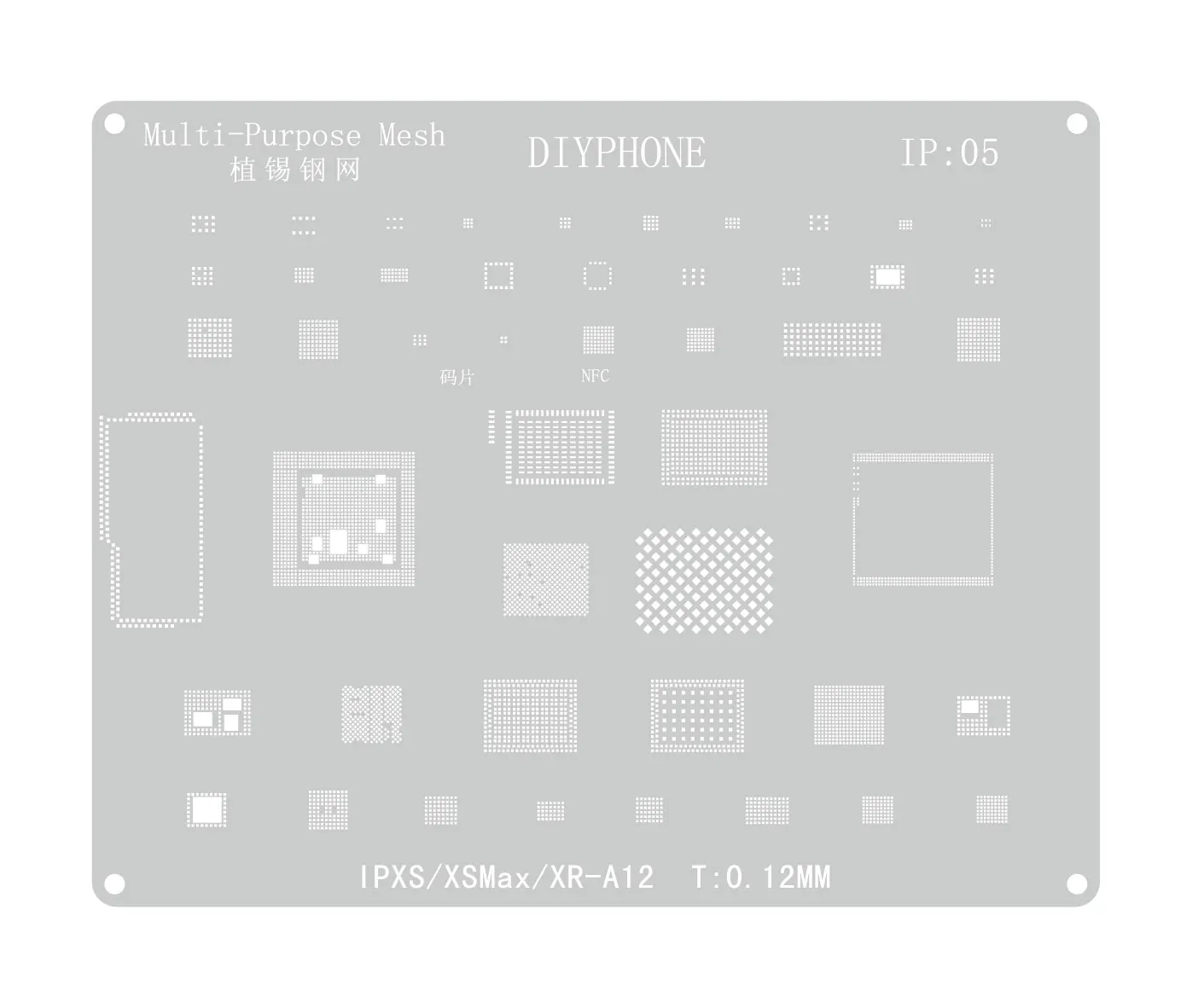 DIYPHONE комплексный трафарет для реболлинга BGA для iPhone 15 14 13 11 12Pro XS MAX XR 8 7 6 IC Chips NAND CPU Оловянная сетка для растений