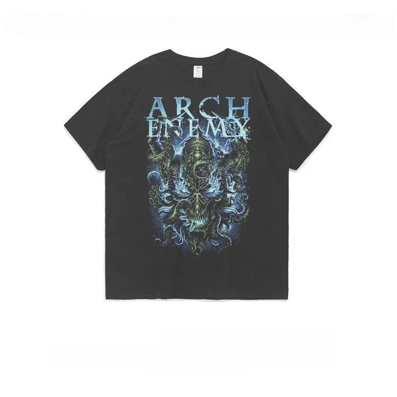 2022 Sommer Neues AE Rock Band Thema Kurzarm-T-Shirt American Street Enemy Loose Casual Arch Enemy