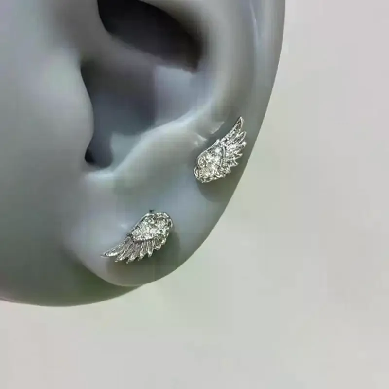 Unique Personality Angel Wings Cross Love Heart Ear Bone Nails Earring Women Jewelry Accessries Gifts