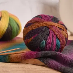295g Rainbow Gradient Color Segment Dyeing Colorful Wool Yarn Magic Ball Handmade DIY Knitted Lady Shawl Fashion Sweater Hat