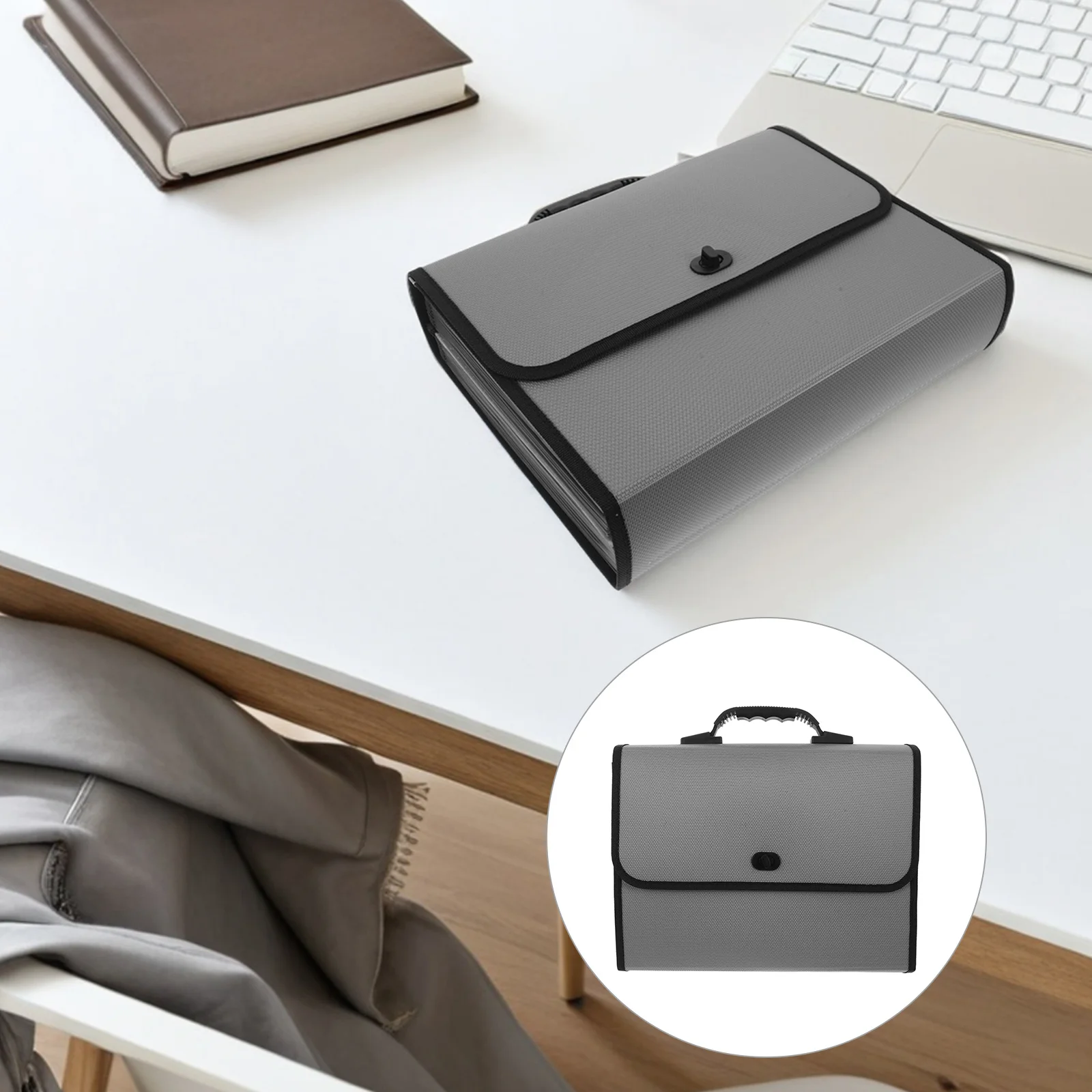 

Accordion File Organizer Plastic Expanding File Folder Portable 26-Pocket A4 Document Case Handle Buckle Closure Office School