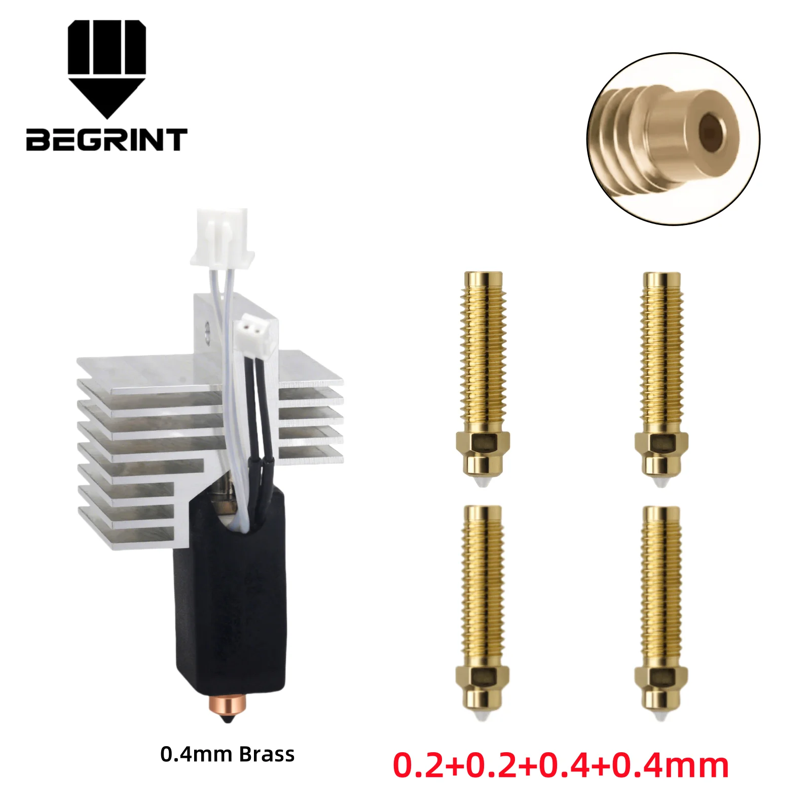 0.2/0.4/0.6/0.8mm Hotend Voor Centauri Carbon Gemonteerd Extruder Hotend Kit Voor Elegoo centauri carbon mondstuk Keramische Heater