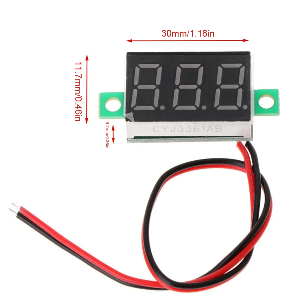 Display a LED con Display a tensione cc a 2 fili misuratore di tensione cc da 0.28 pollici DC 2.5V-40V Tester di tensione digitale misurazione